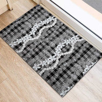 Hawaiian Ohia Lehua Lei Rubber Doormat Plaid Palaka Eleele Pattern LT9 - Polynesian Pride