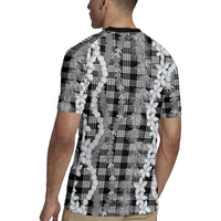 Hawaiian Ohia Lehua Lei Rugby Jersey Plaid Palaka Eleele Pattern LT9 - Polynesian Pride