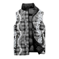 Hawaiian Ohia Lehua Lei Sleeveless Puffer Jacket Plaid Palaka Eleele Pattern LT9 - Polynesian Pride