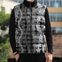 Hawaiian Ohia Lehua Lei Sleeveless Puffer Jacket Plaid Palaka Eleele Pattern LT9 - Polynesian Pride