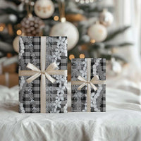 Hawaiian Ohia Lehua Lei Wrapping Paper Plaid Palaka Eleele Pattern - Polynesian Pride