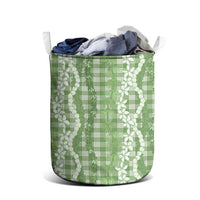 Hawaiian Ohia Lehua Lei Laundry Basket Plaid Palaka Omaomao Pattern LT9 - Polynesian Pride