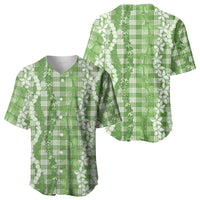 Hawaiian Ohia Lehua Lei Baseball Jersey Plaid Palaka Omaomao Pattern LT9 - Polynesian Pride