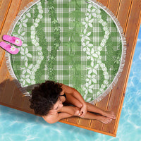 Hawaiian Ohia Lehua Lei Beach Blanket Plaid Palaka Omaomao Pattern - Polynesian Pride