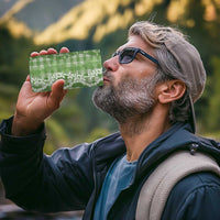 Hawaiian Ohia Lehua Lei 4 in 1 Can Cooler Tumbler Plaid Palaka Omaomao Pattern - Polynesian Pride