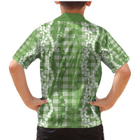 Hawaiian Ohia Lehua Lei Family Matching Mermaid Dress and Hawaiian Shirt Plaid Palaka Omaomao Pattern - Polynesian Pride