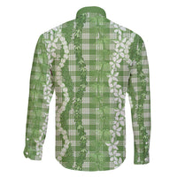 Hawaiian Ohia Lehua Lei Family Matching Off Shoulder Short Dress and Hawaiian Shirt Plaid Palaka Omaomao Pattern - Polynesian Pride