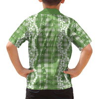 Hawaiian Ohia Lehua Lei Family Matching Short Sleeve Bodycon Dress and Hawaiian Shirt Plaid Palaka Omaomao Pattern - Polynesian Pride