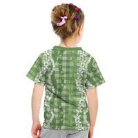 Hawaiian Ohia Lehua Lei Kid T Shirt Plaid Palaka Omaomao Pattern LT9 - Polynesian Pride