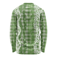 Hawaiian Ohia Lehua Lei Long Sleeve Shirt Plaid Palaka Omaomao Pattern LT9 - Polynesian Pride