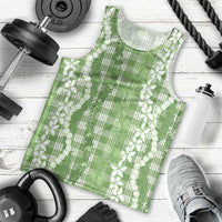 Hawaiian Ohia Lehua Lei Men Tank Top Plaid Palaka Omaomao Pattern LT9 - Polynesian Pride