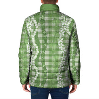 Hawaiian Ohia Lehua Lei Padded Jacket Plaid Palaka Omaomao Pattern LT9 - Polynesian Pride