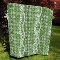 Hawaiian Ohia Lehua Lei Quilt Plaid Palaka Omaomao Pattern - Polynesian Pride