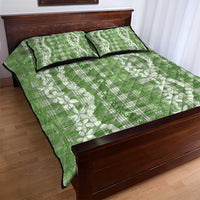Hawaiian Ohia Lehua Lei Quilt Bed Set Plaid Palaka Omaomao Pattern - Polynesian Pride