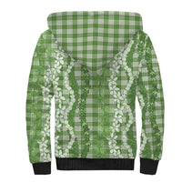 Hawaiian Ohia Lehua Lei Sherpa Hoodie Plaid Palaka Omaomao Pattern LT9 - Polynesian Pride