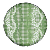 Hawaiian Ohia Lehua Lei Spare Tire Cover Plaid Palaka Omaomao Pattern - Polynesian Pride