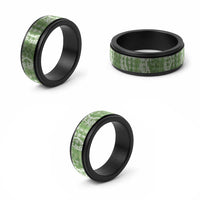 Hawaiian Ohia Lehua Lei Spinner Ring Plaid Palaka Omaomao Pattern - Polynesian Pride