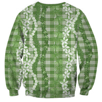 Hawaiian Ohia Lehua Lei Sweatshirt Plaid Palaka Omaomao Pattern LT9 - Polynesian Pride
