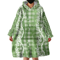 Hawaiian Ohia Lehua Lei Wearable Blanket Hoodie Plaid Palaka Omaomao Pattern LT9 - Polynesian Pride