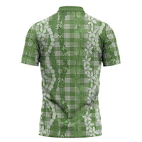 Hawaiian Ohia Lehua Lei Zipper Polo Shirt Plaid Palaka Omaomao Pattern LT9 - Polynesian Pride