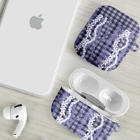 Hawaiian Ohia Lehua Lei AirPods Case Plaid Palaka Uliuli hohonu Pattern LT9 - Polynesian Pride