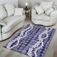 Hawaiian Ohia Lehua Lei Area Rug Plaid Palaka Uliuli hohonu Pattern - Polynesian Pride