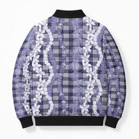 Hawaiian Ohia Lehua Lei Bomber Puffer Jacket Plaid Palaka Uliuli hohonu Pattern LT9 - Polynesian Pride