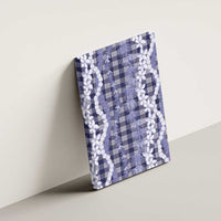 Hawaiian Ohia Lehua Lei Canvas Wall Art Plaid Palaka Uliuli hohonu Pattern - Polynesian Pride