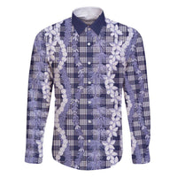 Hawaiian Ohia Lehua Lei Family Matching Puletasi and Hawaiian Shirt Plaid Palaka Uliuli hohonu Pattern - Polynesian Pride