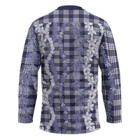 Hawaiian Ohia Lehua Lei Hockey Jersey Plaid Palaka Uliuli hohonu Pattern LT9 - Polynesian Pride