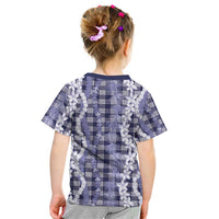 Hawaiian Ohia Lehua Lei Kid T Shirt Plaid Palaka Uliuli hohonu Pattern LT9 - Polynesian Pride