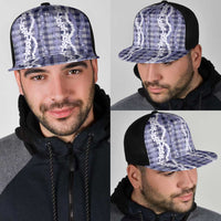Hawaiian Ohia Lehua Lei Mesh Trucker Cap Plaid Palaka Uliuli hohonu Pattern LT9 - Polynesian Pride