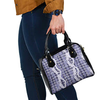 Hawaiian Ohia Lehua Lei Shoulder Handbag Plaid Palaka Uliuli hohonu Pattern LT9 - Polynesian Pride