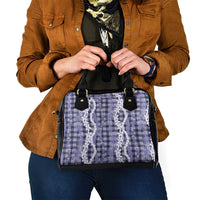 Hawaiian Ohia Lehua Lei Shoulder Handbag Plaid Palaka Uliuli hohonu Pattern LT9 - Polynesian Pride