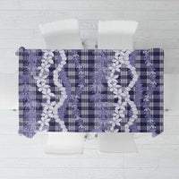 Hawaiian Ohia Lehua Lei Tablecloth Plaid Palaka Uliuli hohonu Pattern LT9 Navy - Polynesian Pride
