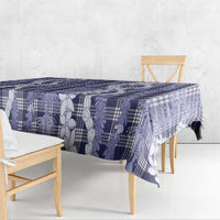 Hawaiian Ohia Lehua Lei Tablecloth Plaid Palaka Uliuli hohonu Pattern LT9 - Polynesian Pride