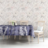Hawaiian Ohia Lehua Lei Tablecloth Plaid Palaka Uliuli hohonu Pattern LT9 - Polynesian Pride