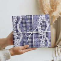 Hawaiian Ohia Lehua Lei Wrapping Paper Plaid Palaka Uliuli hohonu Pattern - Polynesian Pride