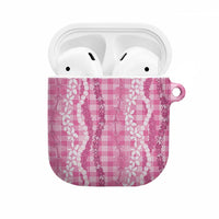 Hawaiian Ohia Lehua Lei AirPods Case Plaid Palaka Akala Pattern LT9 Pink - Polynesian Pride