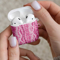 Hawaiian Ohia Lehua Lei AirPods Case Plaid Palaka Akala Pattern LT9 - Polynesian Pride