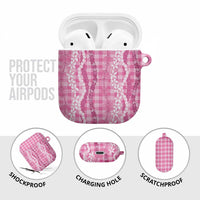 Hawaiian Ohia Lehua Lei AirPods Case Plaid Palaka Akala Pattern LT9 - Polynesian Pride