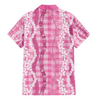 Hawaiian Ohia Lehua Lei Family Matching Mermaid Dress and Hawaiian Shirt Plaid Palaka Akala Pattern - Polynesian Pride