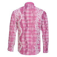 Hawaiian Ohia Lehua Lei Family Matching Off Shoulder Short Dress and Hawaiian Shirt Plaid Palaka Akala Pattern - Polynesian Pride