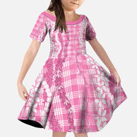 Hawaiian Ohia Lehua Lei Family Matching Tank Maxi Dress and Hawaiian Shirt Plaid Palaka Akala Pattern - Polynesian Pride