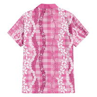 Hawaiian Ohia Lehua Lei Family Matching Tank Maxi Dress and Hawaiian Shirt Plaid Palaka Akala Pattern - Polynesian Pride