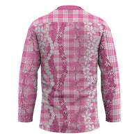Hawaiian Ohia Lehua Lei Hockey Jersey Plaid Palaka Akala Pattern LT9 - Polynesian Pride