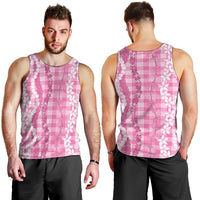 Hawaiian Ohia Lehua Lei Men Tank Top Plaid Palaka Akala Pattern LT9 - Polynesian Pride