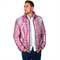 Hawaiian Ohia Lehua Lei Padded Jacket Plaid Palaka Akala Pattern LT9 - Polynesian Pride