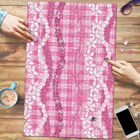 Hawaiian Ohia Lehua Lei Puzzle Plaid Palaka Akala Pattern LT9 Pink - Polynesian Pride