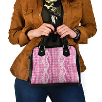 Hawaiian Ohia Lehua Lei Shoulder Handbag Plaid Palaka Akala Pattern LT9 - Polynesian Pride